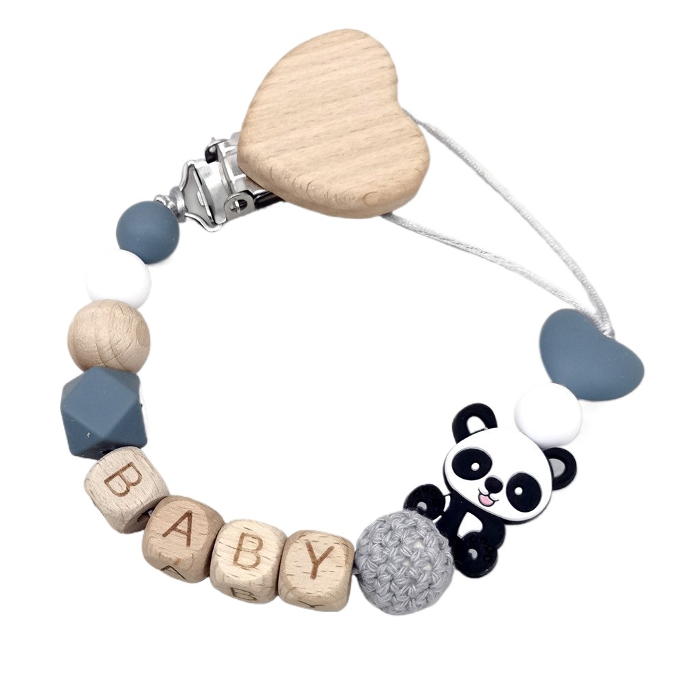 Baby Food Teether - Wooden Personalized Baby Pacifier Chain Cute