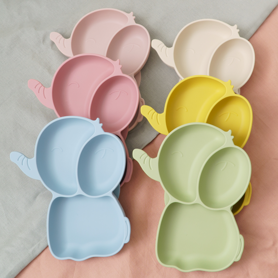 Baby Food Dinner - 1PCS Baby Silicone Dining Dishes Plate