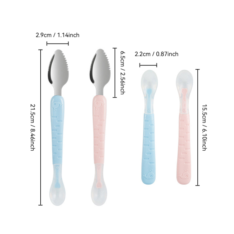 Baby Food Scraper Spoon - Dual - Baby Food Apple ulasan dan harga