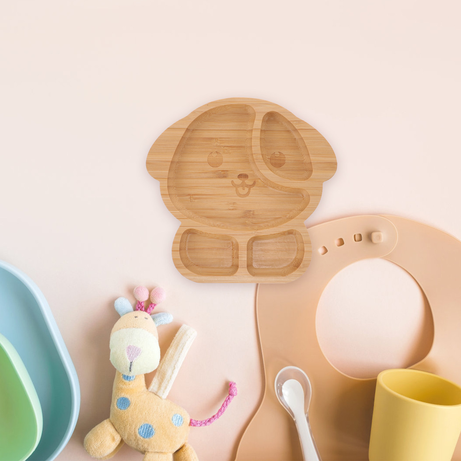 Divided Plate Wood Baby Food T - Baby Food Dinner ulasan dan harga