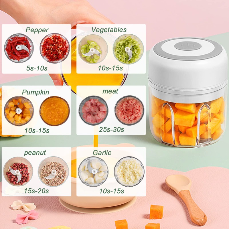250ML Electric Garlic Grinder  - Baby Food Vegetables ulasan dan harga
