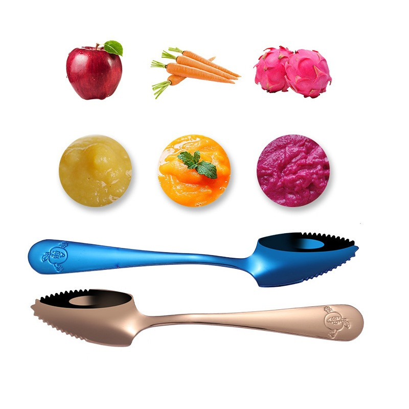 100Pcs/lot Stainless Steel Saw - Baby Food Apple ulasan dan harga